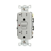 Hubbell Wiring Systems GFTR20GY tradeSELECT GFCI Duplex Receptacle with Auto Grounding, Weather and Tamper-Resistant, 2 Pole, 3 Wire, 20A, 125V AC, Gray