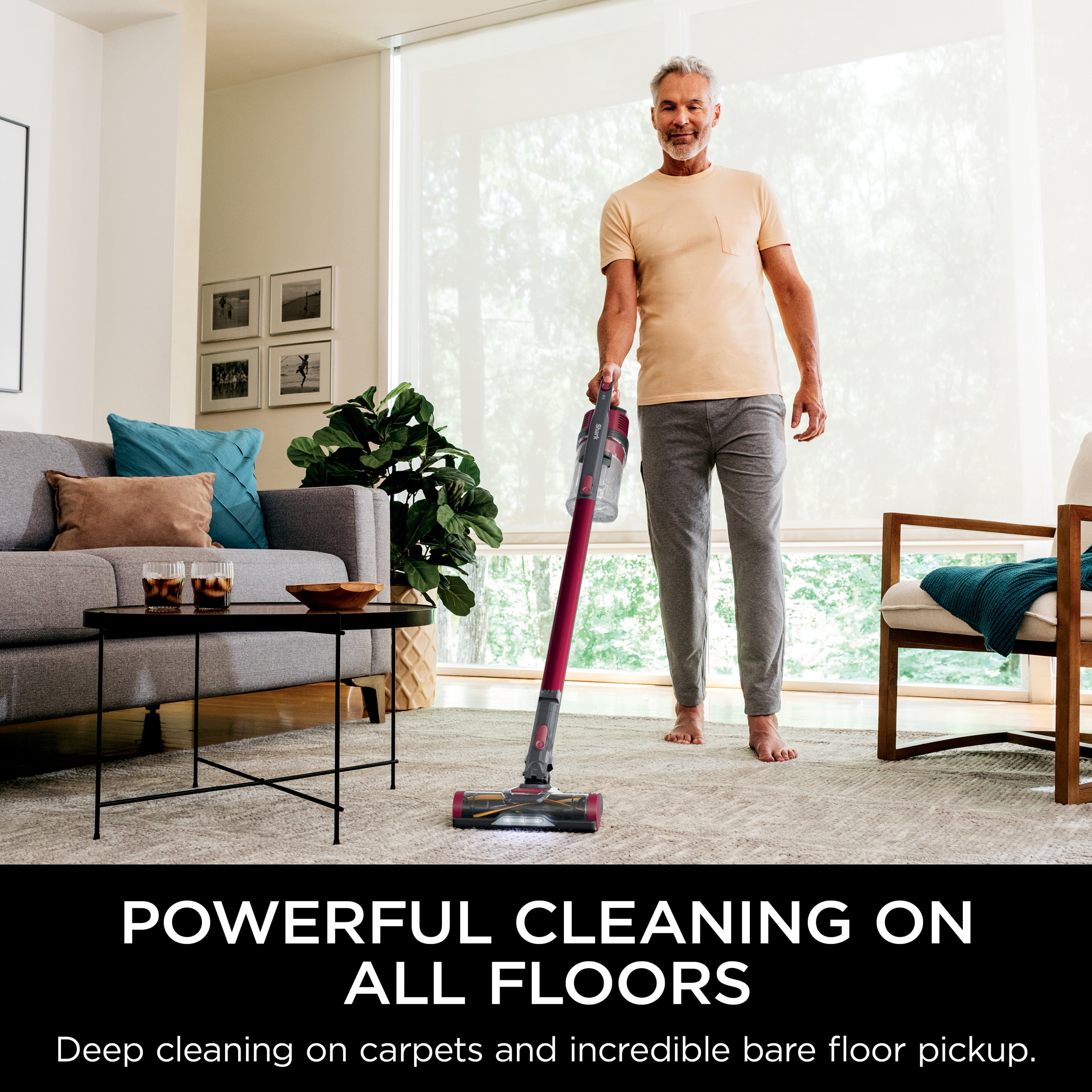 Shark Pet Plus Cordless Stick Vacuum, Pet Friendly, 40 Min Run Time, IZ162H Magenta