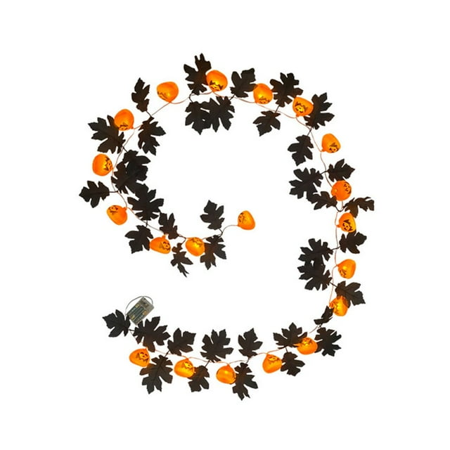 Artificial Maple Leaf Lamp String 10ft Halloween Plastic Bright And Cute Multicolor 300cm Holiday Sturdy Black Party Rattan
