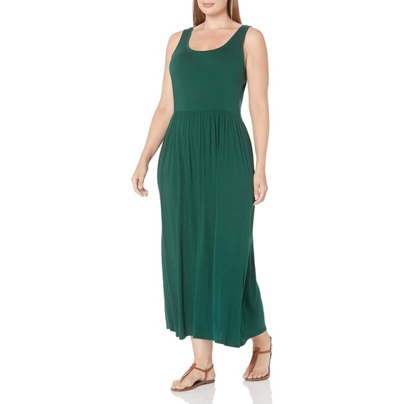 walmart Essentials Women's Plus Size Tank Waisted Maxi Dress