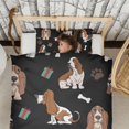 thumbnail image 3 of Basset Hounds with Bones and Presents Duvet Cover and Pillowcase Set for Single Bedding, Bedroom Accessories for Kids Teens, 3 of 5