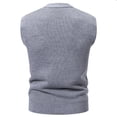 thumbnail image 4 of Vest for Men, V Neck Knit Cardigan, Polyester Waistcoat Coat, Regular Length, 1 Pc, 4 of 8
