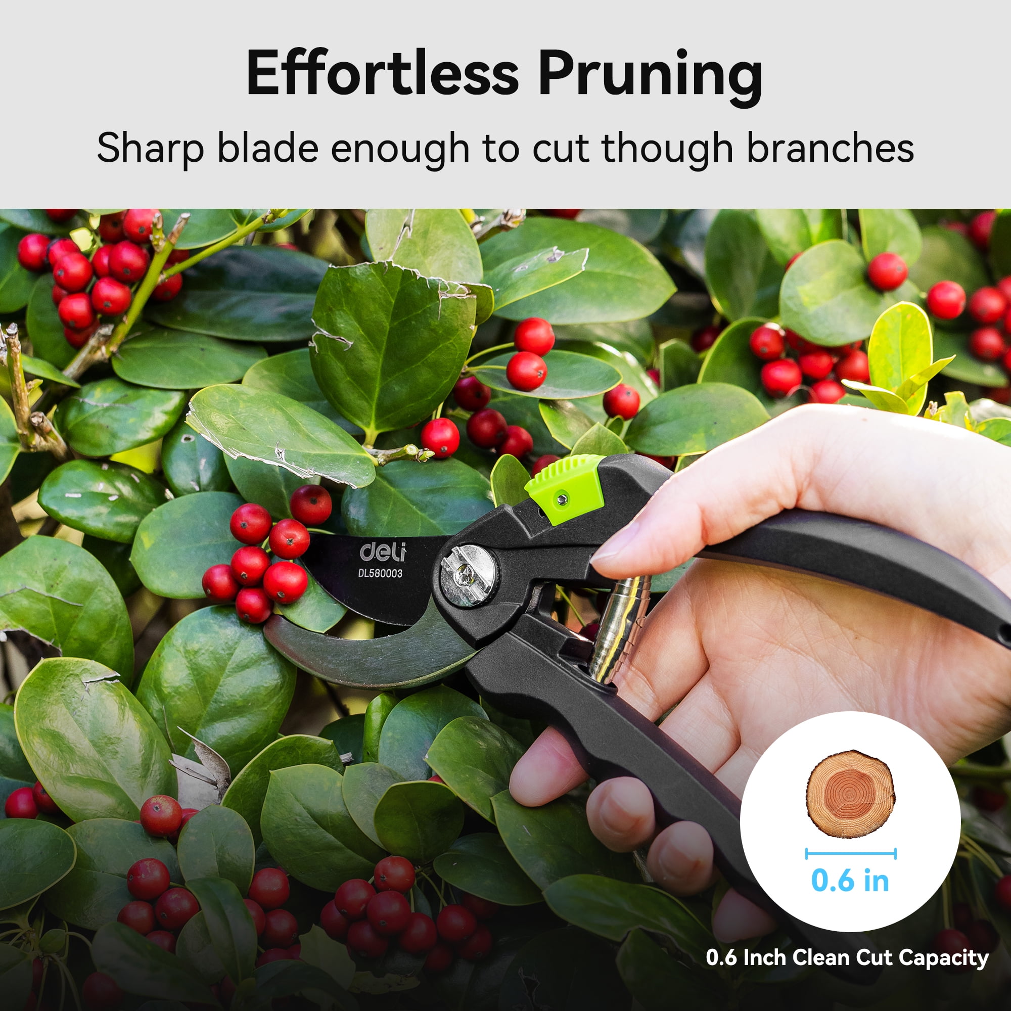 Deli Loppers Hedge Clippers & Pruners Set, 3PCS Hedge Shears Garden Tools, Heavy Duty Tree & Shrub Care Kit for Yard, Lawn & Garden, Branch Cutter Tree Trimmer for Indoor  & Outdoor