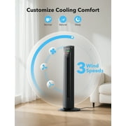 Tower Fan for Home, TaoTronics 36 Standing Floor Fan, 70° Oscillating Quiet Cooling Fan, Remote Control, 3 Modes, 3 Speeds, LED Display, 12H Timer