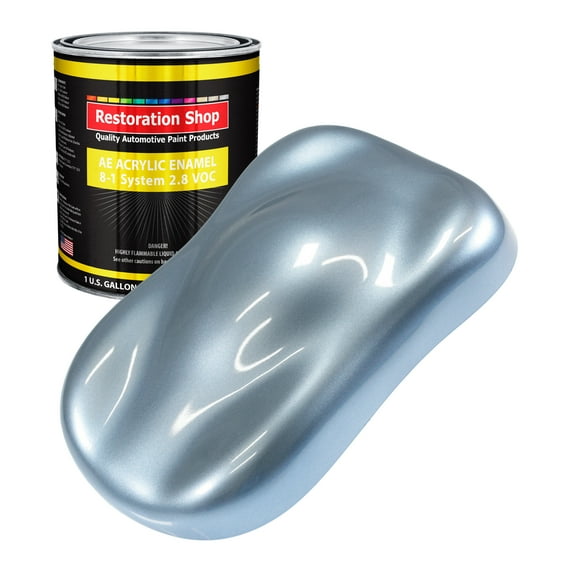 Restoration Shop Glacier Blue Metallic Acrylic Enamel Auto Paint - Gallon Paint Color Only - Single Stage High Gloss