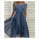 thumbnail image 1 of Vestido con apliques de encaje, vestidos de noche de manga corta a media pierna, vestido informal que combina con todo para boda, 1 of 5