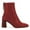 Red, variant on YDN Women Chic Squared Toe Back Zippers Ankle Boots Braided Mid High Heels Booties Work Daily Casual Shoes Size 7 Brown