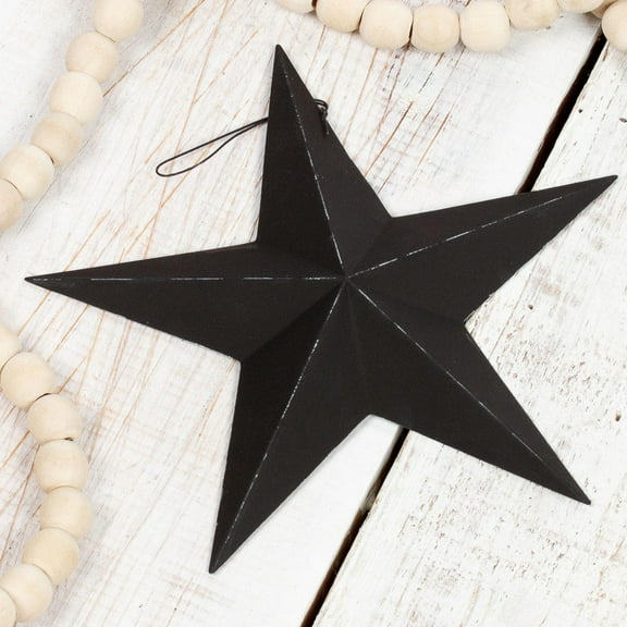 24 Weathered Black Dimensional Barn Star Ornaments: Add Rustic Charm to Your Holiday Décor