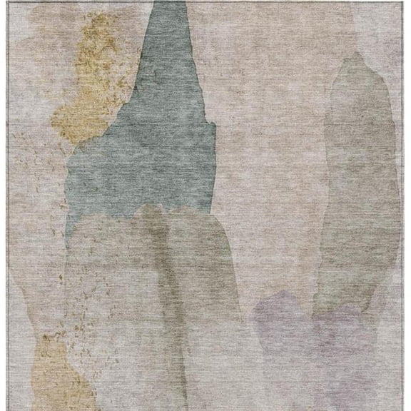 HomeRoots 628239 8 x 10 ft. Beige & Taupe Abstract Washable Transitional Indoor & Outdoor Rectangle Area Rug
