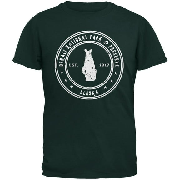 Denali National Park & Preserve Forest Green Adult T-Shirt - Small