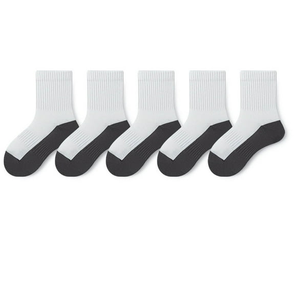 SYMOID Unisex Kids Cotton Crew Socks 5-Pack - Dark Gray, Soft Breathable, Durable with Reinforced Heel/Toe, for Ages 2-12 (Active Play/School/Everyday Wear),Size 15-19T