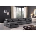 thumbnail image 5 of Meridian Furniture Comfy Black Faux Leather Modular Sectional, 5 of 14