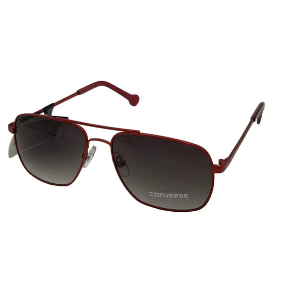 Converse Men Sunglass Red Rectangle Aviator Fashion Metal Smoke Lens H080
