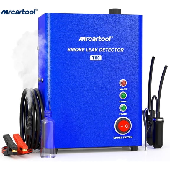 MRCARTOOL T80 Automotive Smoke Machine Leak Detector, for All 12V DC Vehicles in Vacuum with Built-in Air Pump