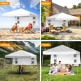 thumbnail image 3 of Vecukty 8ft x 8ft Top/10ft x 10ft Base Pop up Canopy Tent With Four Storage Bags For Garden,Beach Instant Tent Carry Bag,White, 3 of 11