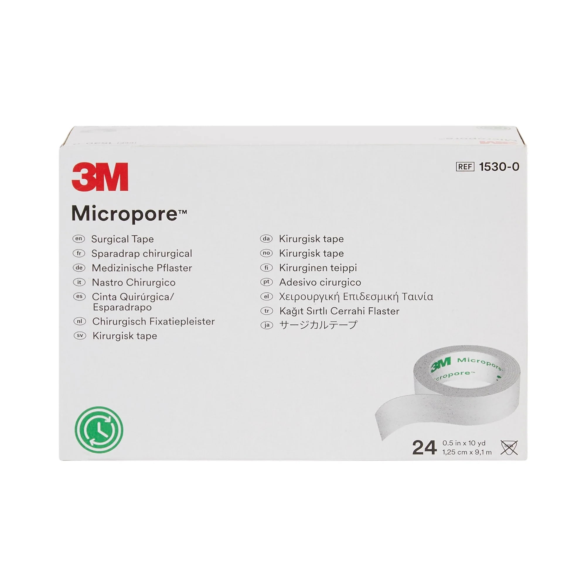 3M Micropore Surgical Tape 1/2 IN x 10 YD 24 Rolls/Carton #1530-0