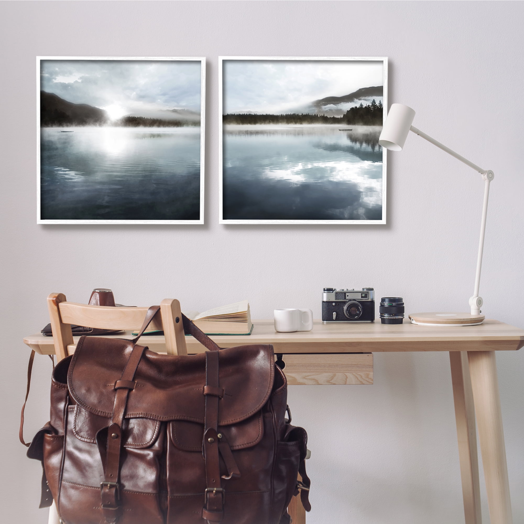 Stupell Industries Misty Morning Lake Water Landscape Tree Forest Mountains, 24 x 24, Design by Carol Robinson