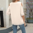 thumbnail image 6 of Womens Tops Puff Short Sleeve Shirts Pleated T Shirts Dressy Casual Business Trendy Summer Tunic Blouse Casual Shirts for Women Summer Compression Long Sleeve Women Spandex Long Sleeve T Shirts Women, 6 of 7