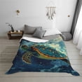 thumbnail image 7 of Salouo Surfing Turtle Print Throw Blanket Gifts for Women Men Soft Flannel Blanket for Home Living Room Decor Bedroom Blanket Gifts for Mom Dad -60"x50", 7 of 7
