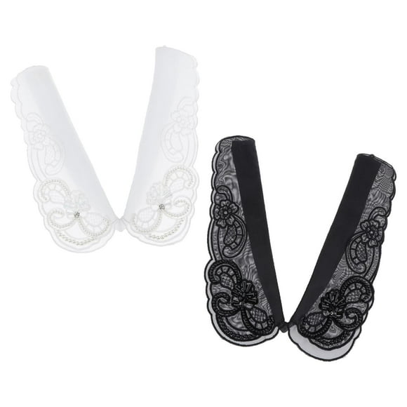 Collar Decorativo de Encaje Falso Desmontable de 2 Piezas para Mujer Hugo
