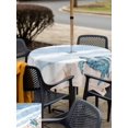thumbnail image 5 of Outdoor Tablecloth with Umbrella Hole for Patio/Picnic/Party/Camping, Purple Summer Beach Waterproof Table Cloth Square Cover Washable, Coastal Waves Ocean Starfish Conch (54"x 54"), 5 of 8