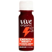 Vive Organic Energy + Immunity Shot, Blueberry Ginger Wellness Shot With 75 mg Caffeine, 2 fl oz Bottle