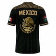 thumbnail image 4 of Men Mexico Soccer Jersey, Men’s V Neck Short Sleeve Breathable Sports Jersey Fan Shirt for Match Black L, 4 of 4