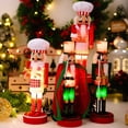 thumbnail image 5 of 1PC Christmas Decoration 11" Lighted Nutcracker Soldier/King Ornament Figure Puppet with LED Light Sculpture for Indoor Living Room Dining Table Fireplace Decoration, 5 of 9