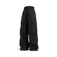 thumbnail image 2 of Afuyipoi Mens Cargo Pants Elastic Waist with Drawstring Windproof Outdoor Sports Jogger Trousers Black Size 2XL, 2 of 9