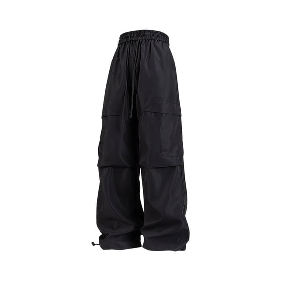 Maean Men's Cargo Pants Baggy Wide Leg Elastic Waist Drawstring Athletic Sweatpants with Pockets