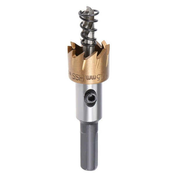 Uxcell Sierra de corona HSS de 17.5mm recubierta de titanio para acero inoxidable, aleación de madera