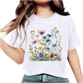 thumbnail image 4 of GaThRRgYP Women's Mother's Day Mama Short Sleeve T-shirt,Women Mother's Day Gift Mom Flower Print Short Sleeve Round Neck T-shirt Pattern Top White L, 4 of 7