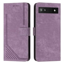 Mantto for Google Pixel 6a Wallet Case for Women Men,Durable PU Leather Shockproof Magnetic Clasp Folio Credit Card Slots Flip Kickstand Slim Phone Case with Wrist Strap,Purple