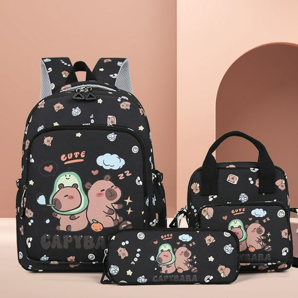 Mochila de carpeta de archivos Kapibala para niñas, linda mochila de capibara para estudiantes de primaria, para niños de tercero a sexto grado, nueva mochila