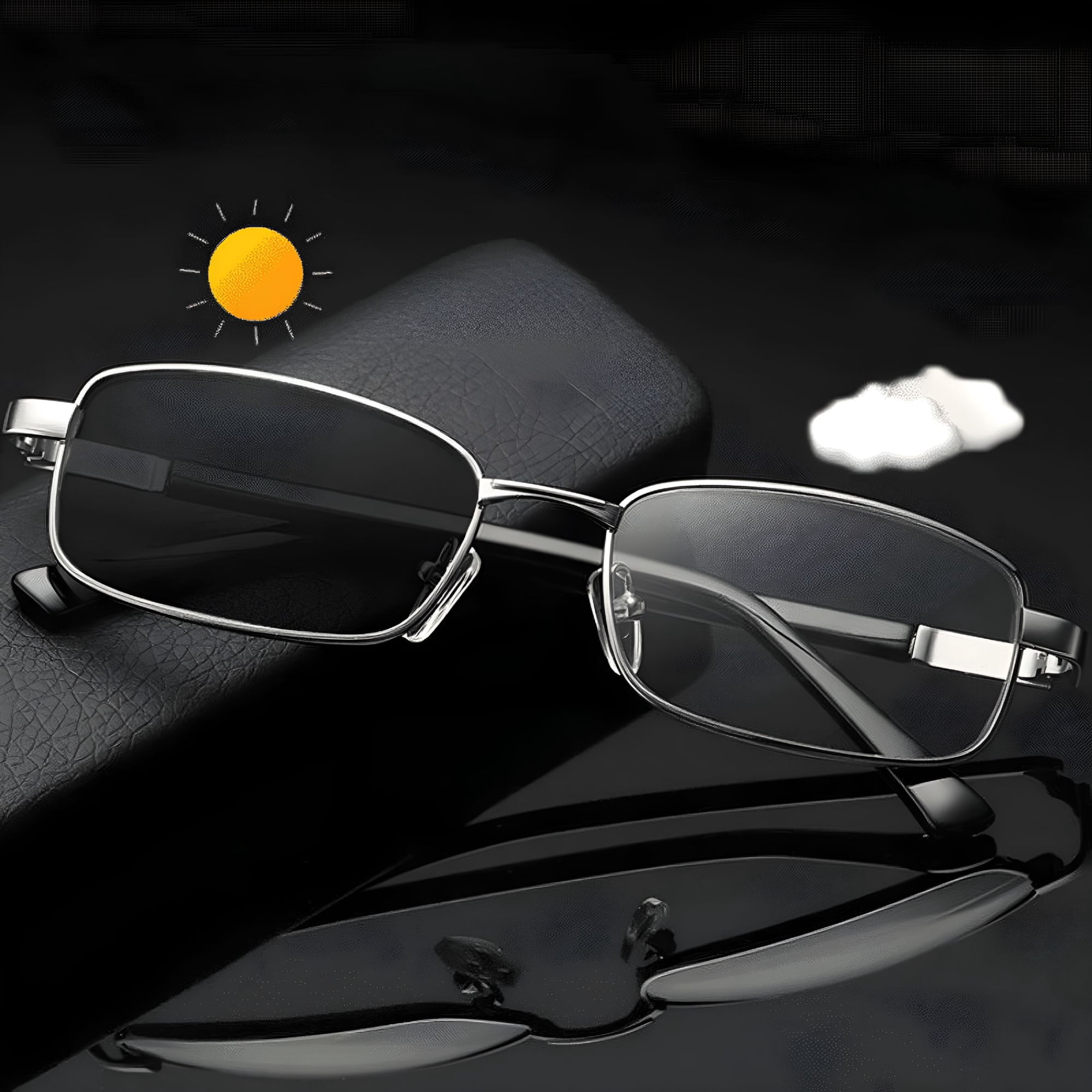 GJX Transition Photochromic Reading Glasses Blue Light Blocking,Fashion Rectangular Computer Readers Sunglasses for Women Men Lightweight & Comfortable Anti Glare Presbyopia Eyeglasses