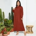 thumbnail image 6 of ZANZEA Women Casual Solid Lantern Sleeve Buttons Muslim Maxi Dress FZH, 6 of 11