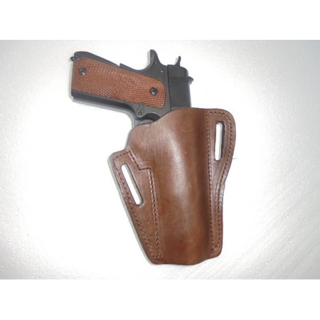 Western Gun Holster #508 - Brown - Smooth Leather for 1911 Colt, Springfield, Kimber, TISAS, and