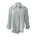 thumbnail image 2 of xiaxaixu Women Button Down Shirts Solid Color Turn-Down Collar Long Sleeve Blouses Spring Fall Commuter Casual Loose Tops, 2 of 7