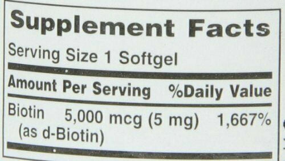 Nature's Bounty Biotin 5000 mcg Liquid Vitamin Supplement, 72 ct, 6 Pack