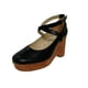 thumbnail image 2 of Zapatos de plataforma poco profundos con tacón grueso y tacón alto con hebilla informal para mujer Wmkox8yii shjk6237, 2 of 5