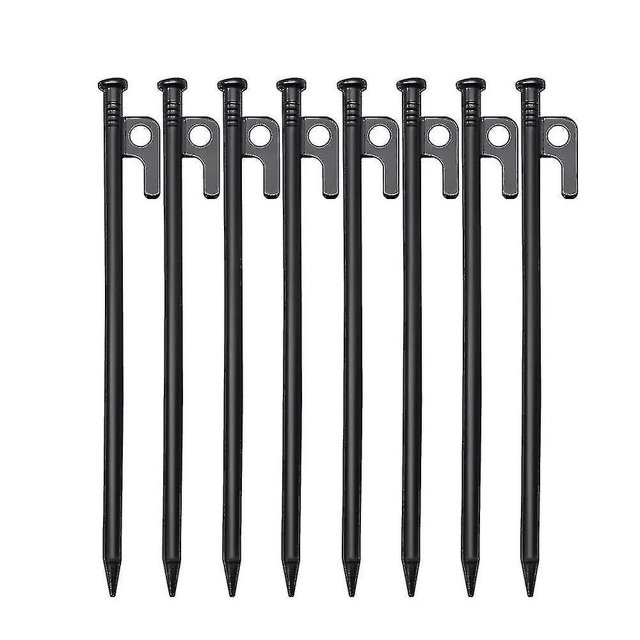 Paquete de 8 estacas resistentes para tienda de campaña de 10 pulgadas, estacas de tierra a prueba de viento para acampar al aire libre, para todo tipo de terreno