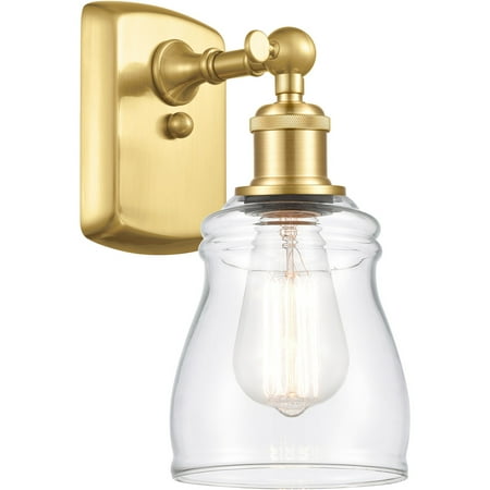 

Satin Gold Tone Wall Sconces 5 Wide Steel/Cast Brass/Glass Medium Base 1 Light Fixture