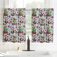 thumbnail image 3 of Christmas Kitchen Curtain 2 Panels Tiers Curtains 45 Inch Length, Western Cow Cactus Xmas Balls Botanical Blue Curtains Rod Pocket Curtains Window Drapes Treatment Window Cafe Curtains, 3 of 5