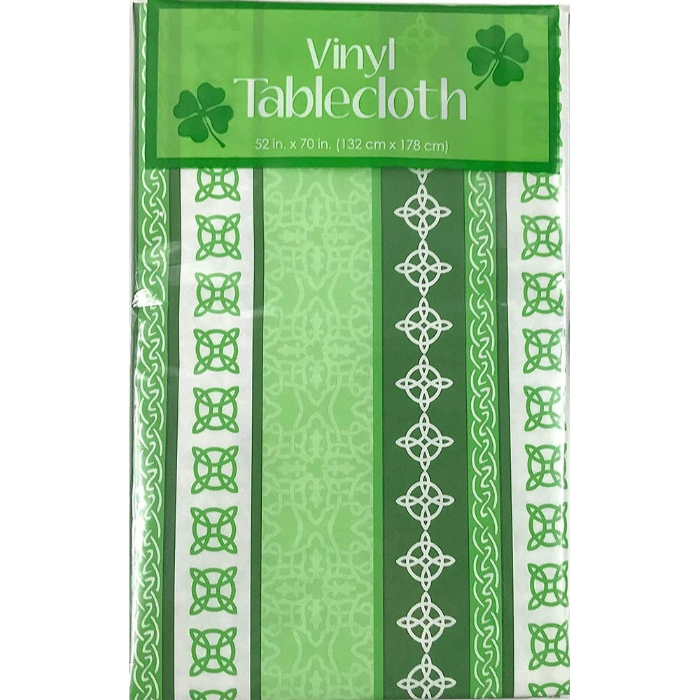 St. Patricks Day Vinyl Tablecloth Irish Celtic Knot Patterns Flannel