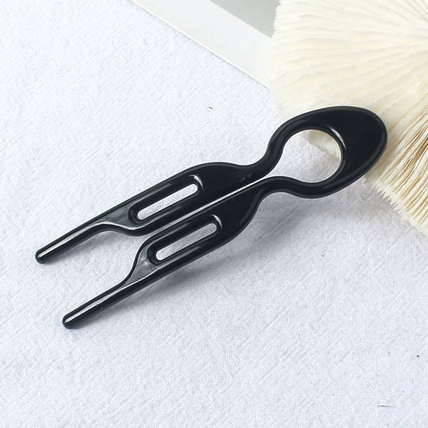 Horquilla ondulada en forma de U americana para mujeres con pelo recogido en la parte posterior de la cabeza, horquilla de diadema versátil