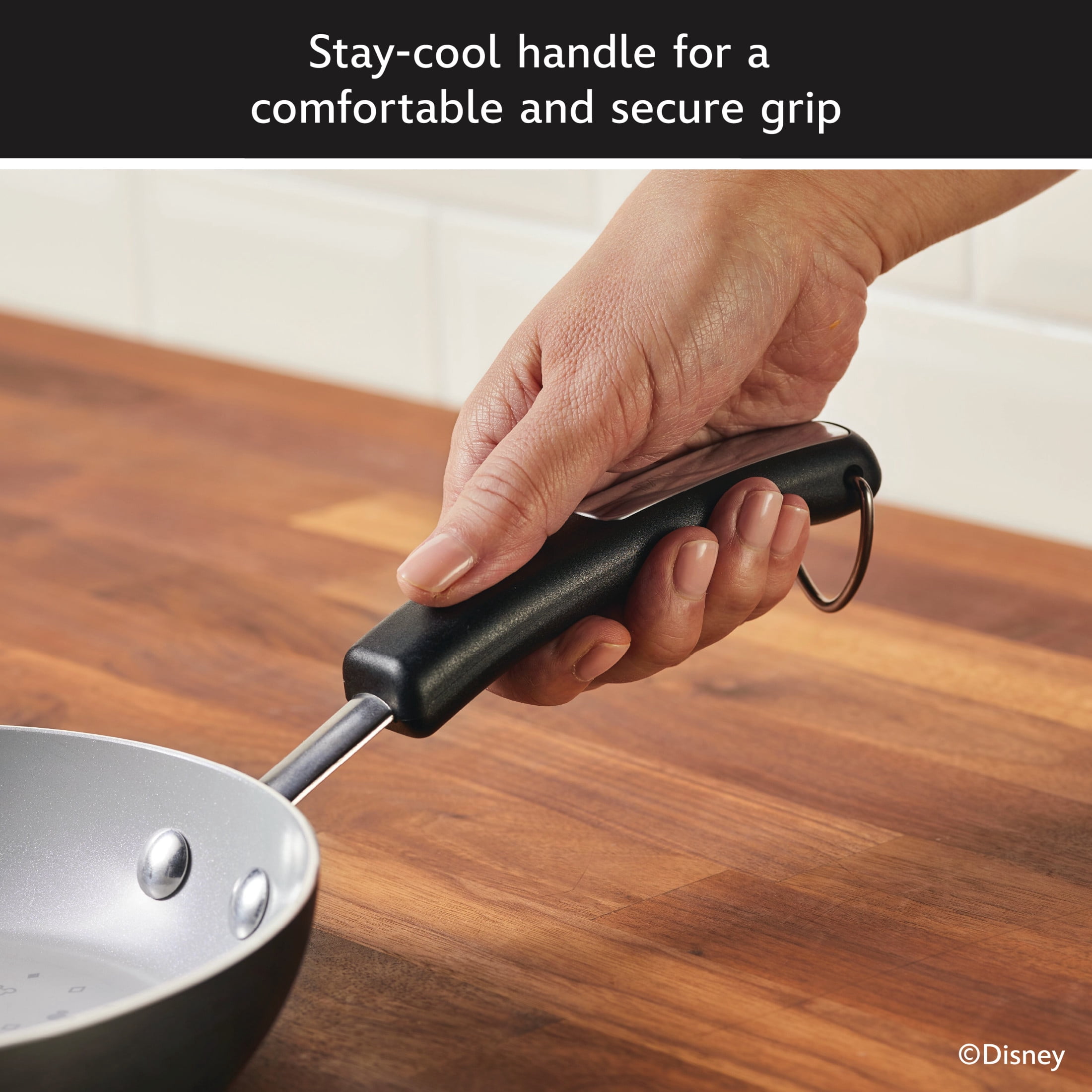 Farberware Disney Monochrome Ceramic Nonstick 8 Inch Fry Pan, Dishwasher Safe