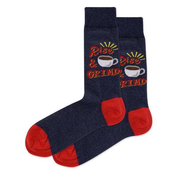 Hot Sox Mens Rise And Grind Crew Socks