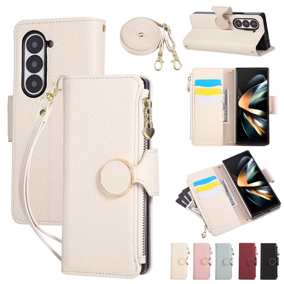 For Samsung Galaxy Z Fold 7 6 5 4 3 Phone Case Leather Cover Wallet Bag