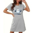 thumbnail image 4 of Tnhcen Halloween Home Loungewear Plus Size Cartoon Print Short Sleeve Sleep Dress Round Neck Soft Polyester Spandex S-2XL for Relaxed Festive Vibes, 4 of 5