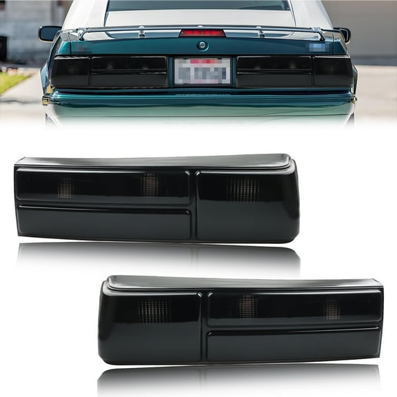 2PCS Smoked Lens Rear Bumper Tail Light Rear Light Brake Lights Backup Lights Reverse Light Turn Signal Light For 1987 1988 1989 1990 1991 1992 1993 Ford Mustang No bulb/Socket Included